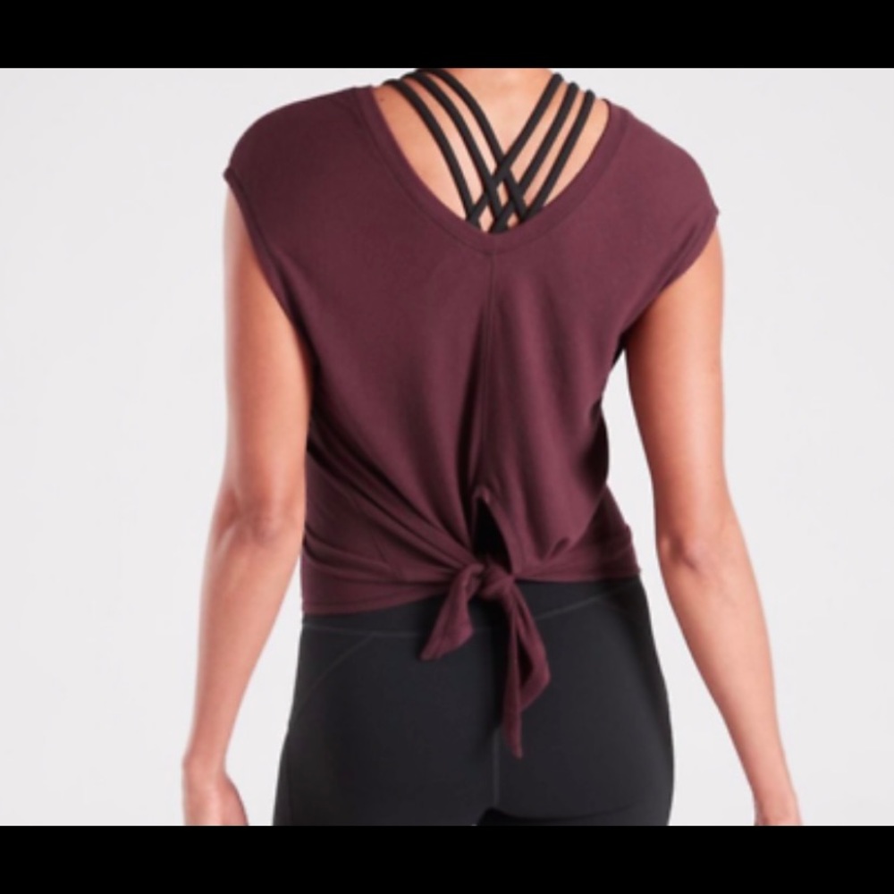 ATHLETA Nayarit Soft Tee Tank V-neck Tie Back XS